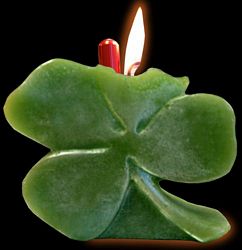 Lucky Four Leaf Clover Cash Candle - Money Candle (Shamrock)